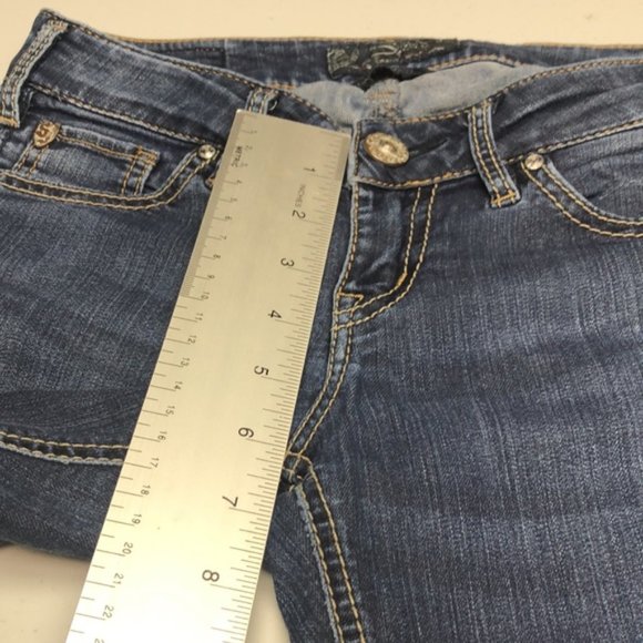 VINTAGE SILVER NOVEMBER JEGGING 25x30 CRYSTAL STUDS ๐ - Picture 8 of 14